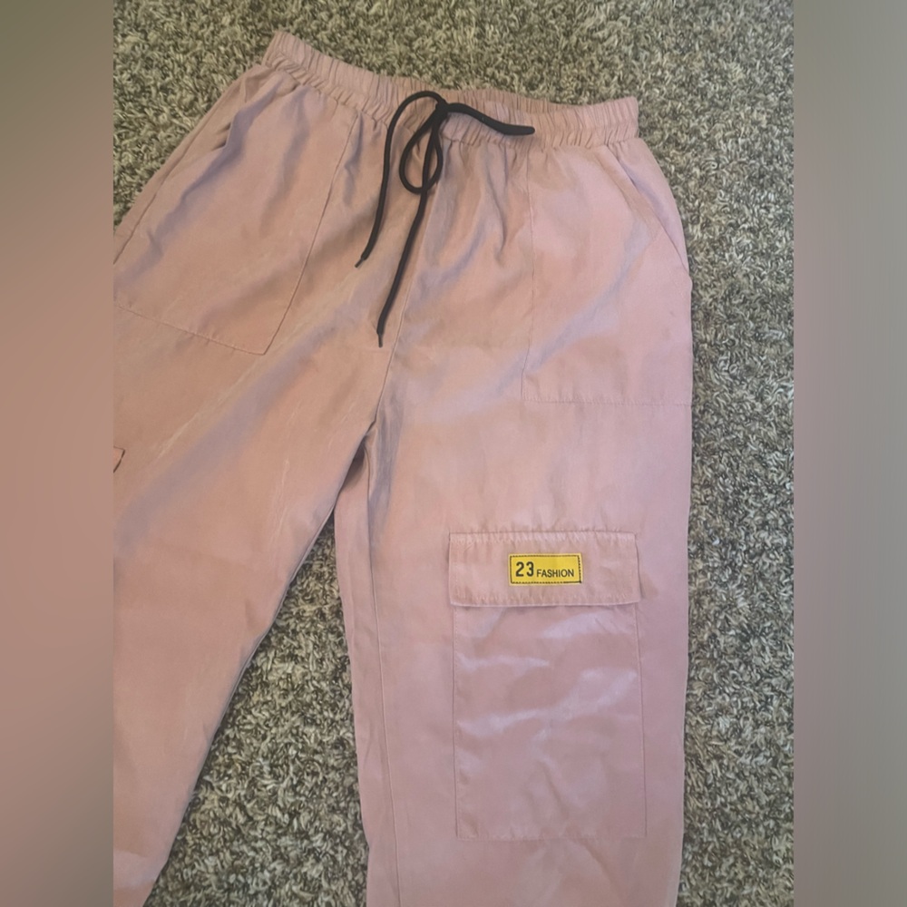 Pink track sweatpants
